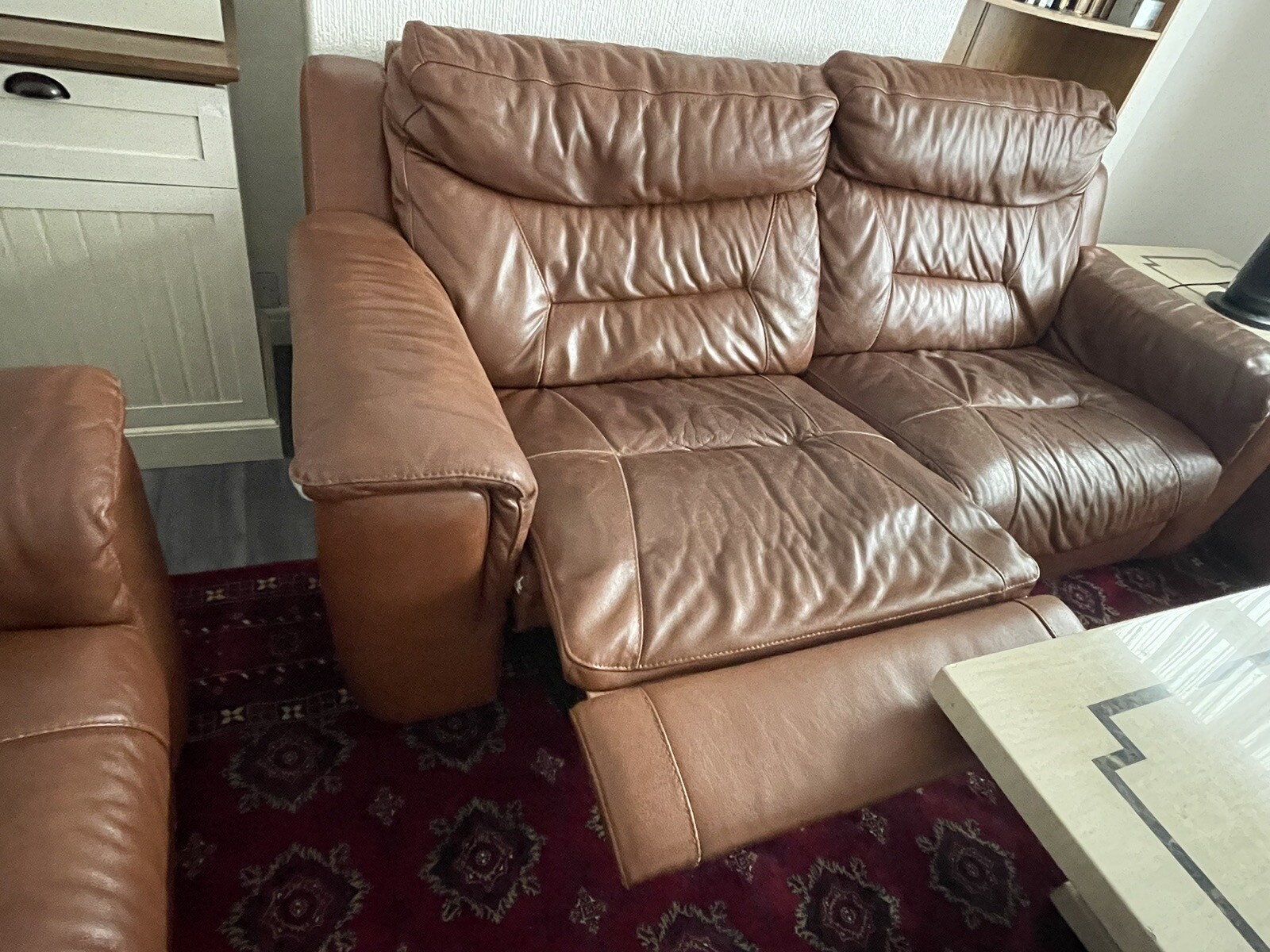 used leather reclining sofas 2 Seater & Two Times 3 seaters eBay