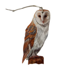 Hanging Barn Owl Christmas Tree Decoration- Barn Owl Christmas Decoration - B1-D