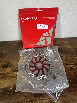 Vintage Clarks Single Piece 160Mm Steel Rotor Silver Red Wavey 160Mm OPEN BOX