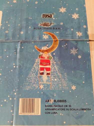 Leuchtender Weihnachtsmann mit Leiter und Mond 50cm - Bild 2 von 2