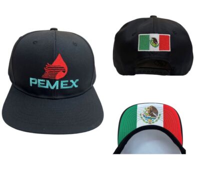 Pemex Mexican Baseball Cap Embroidered - FREE USA Shipping - Black (CAPMX300B)