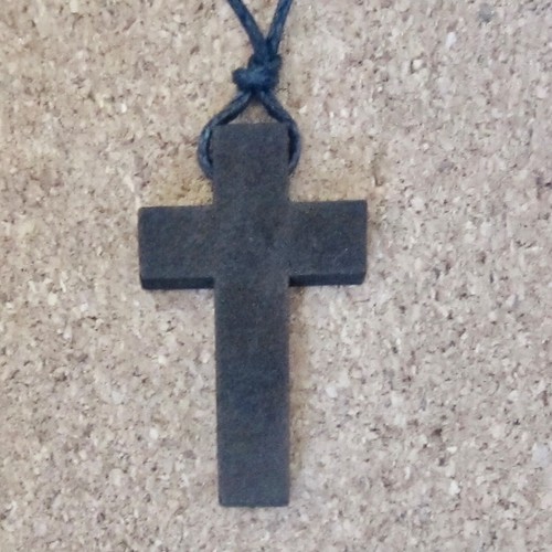 WOODEN CROSS NECKLACE PENDANT CHARM WOOD BLACK CORD JESUS CRUCIFIX MEN WOMEN - Picture 4 of 5