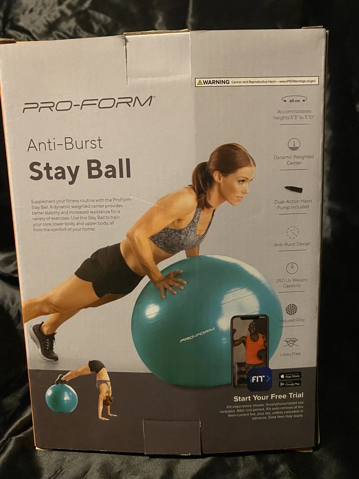 Pro-Form Anti-Burst 65 Cm Exercise Ball  Work Muscles You Didn’t Know You Had!!! - Image 3 of 4