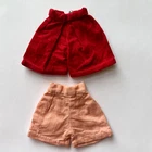 Vintage Barbie Clone Hand Made Red Cotton & Corduroy Shorts SET OF 2, 1960s