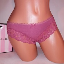 Victoria Secret Panty Bikini Dark Mauve Pink Crochet Lace Body by Victoria New
