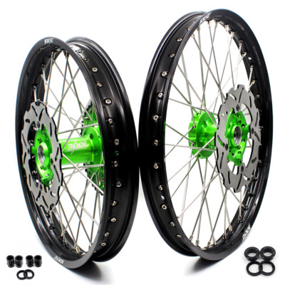 KKE 21/18'' Spoked Wheels Rims Fit Kawasaki KX250F KX450F 2006-2014 KX125 KX250