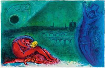 Chagall, ''Quai de la Tournelle'' Lithograph