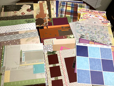 Scrapbooking 12 x 12 Paper Lot 112 Total  Extra Unopened Packs, Loose, Pre-Made