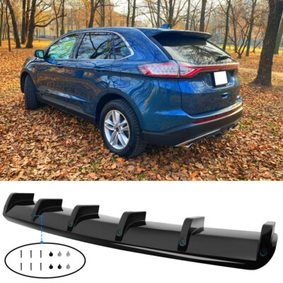 For Ford Edge 2011-2023 Gloss Black Rear Bumper Diffuser Spoiler Splitter Lip