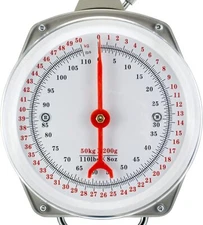 Hanging Spring Dial Scale 110lb/50kg Big Game Scale，Hanging Scale with 2 S-Hooks
