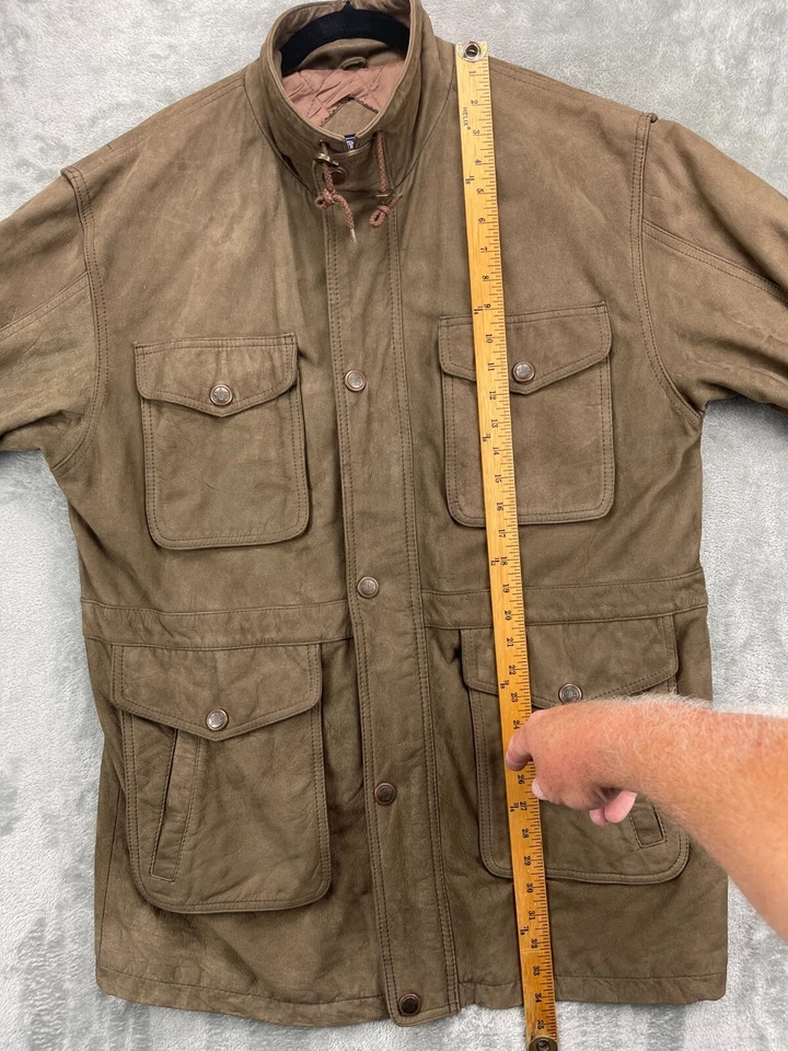 Chaqueta de Colección Duncan Row Para Hombre Mediana Cuero Campo Utilidad Tareas Montaña Marrón Foto 3 de 4