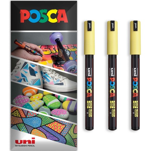 POSCA Paint Marker Pen - Water Based Permanent Multi Surface - Packs of 3 Pens - Picture 11 of 62