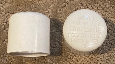 10 Pieces - PVC Cap 1  Diameter Charlotte Pipe Slip on Sch 40 Made in USA - New