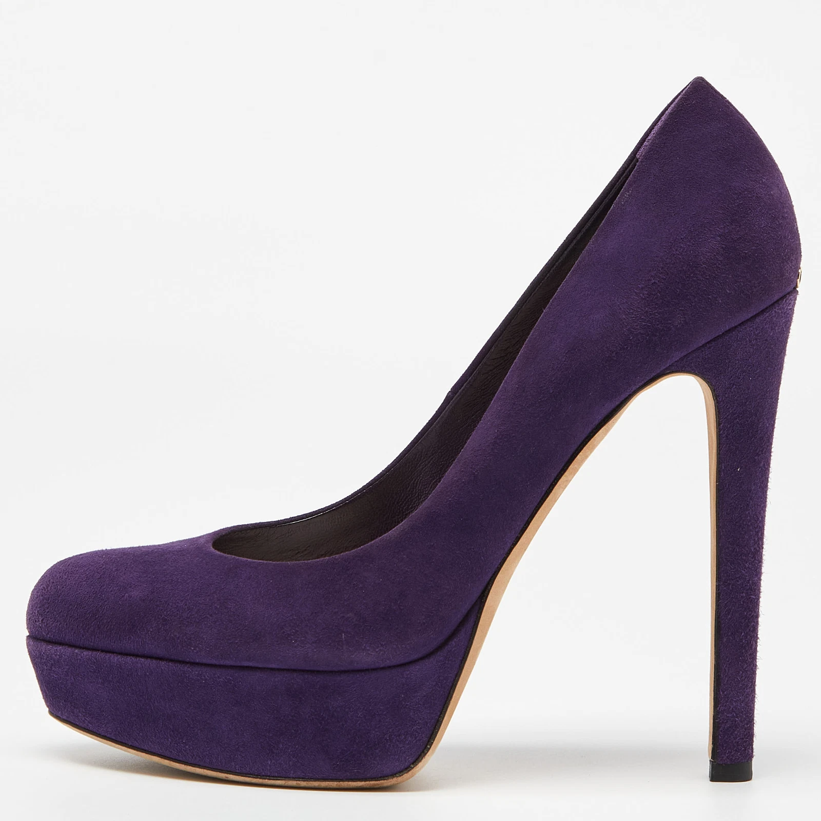 Escarpins plate forme Miss Dior en daim violet taille 38