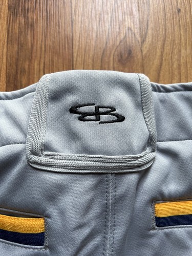 Boombah Baseball Softball Men's Pants Gray White Black Gold Size 28 Pants - Picture 2 of 7