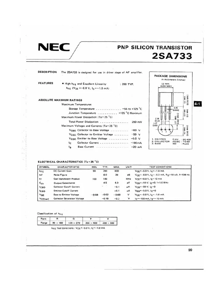 20pcs 10 pairs of 2SA733 & 2SC945 A733 C945, TO-92 audio transistor KCS945 USA - Image 3 of 3