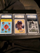 RARE HANK AARON (3) CARD LOT GRADED!!