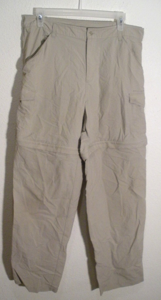 khaki convertible nylon cargo pants shorts by Columbia ladies size