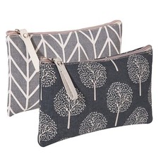 SUMAJU 2 Pcs Canvas Cosmetic Bag, Multi-Function Small Zipper Pouch Cute Make...
