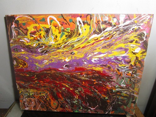 acrylic painting abstract 16x20 canvas musk yai - Picture 3 of 6