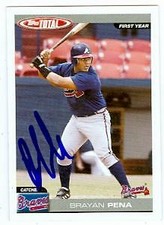 Brayan Pena autographed Baseball Card (Atlanta Braves) 2004 Topps Total #781