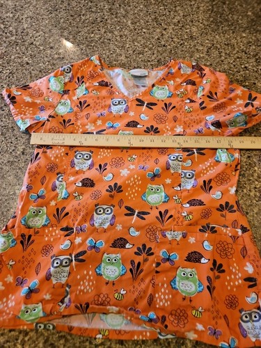 Scrub Tops Women's Medium Mixed Lot of 5 Owls, Dogs, Dinosaurs Scrub Star - Picture 8 of 24
