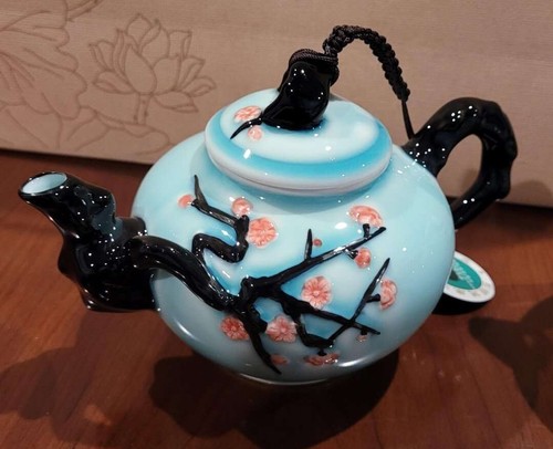 Juego de 9 piezas de taza de té china. Hermosos colores azul y negro - Imagen 2 de 5