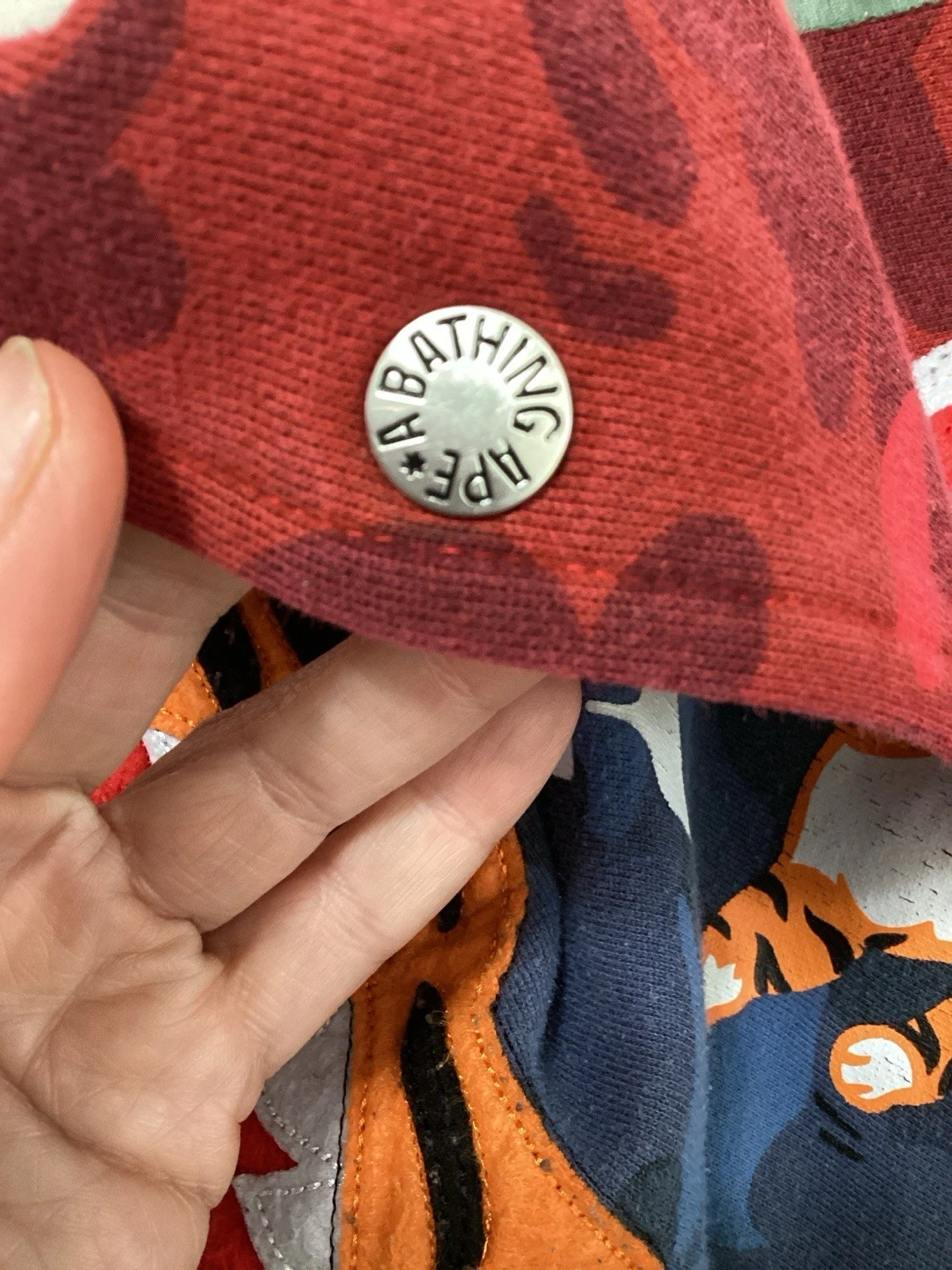A Bathing Ape Double Hood Red Camo Zip Jacket image 13