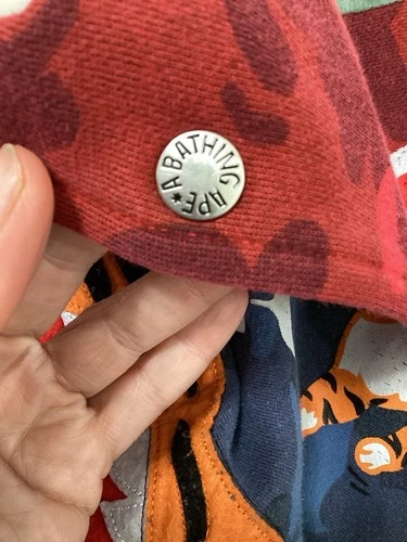 A Bathing Ape Double Hood Red Camo Zip Jacket image 13
