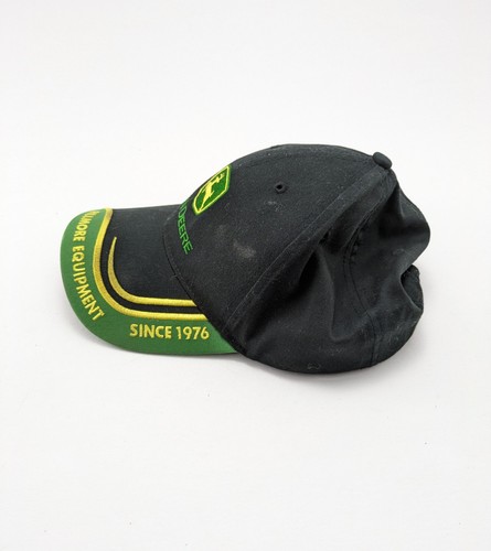 John Deere Genuine Quality Black Green Tractor Outdoor Snapback Baseball Cap Hat - Picture 2 of 5