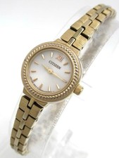 Reloj Citizen Eco-Drive Solar Dorado Damas Bisel Decorativo -Funciona