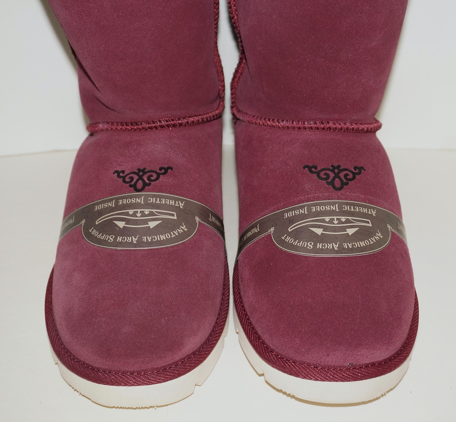 SUPERLAMB Burgundy Sheepskin Leather MONGOL 19-640 Boots US 8