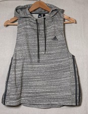 Adidas donna sparatutto smanicato gilet giacca canotta felpa con cappuccio taglia M