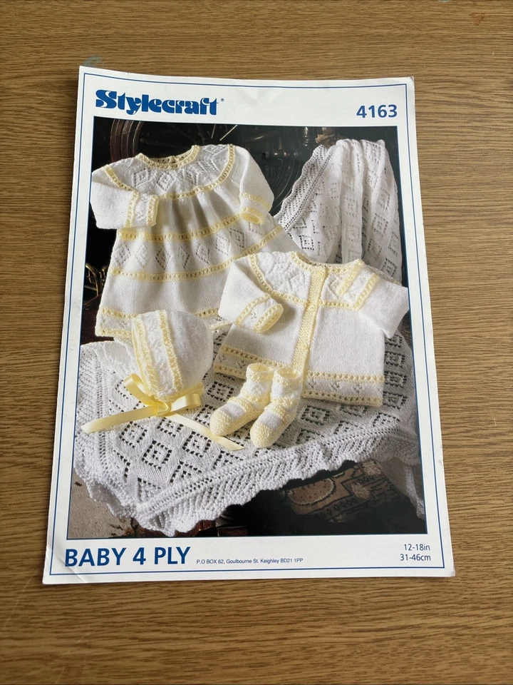 Stylecraft 4 Ply Baby Set - 12 to 18 Inches - 4163 Outfit & Shawl - Image 2 of 3
