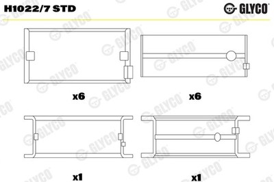 GLYCO H1022/7 STD Kurbelwellenlager für FORD,IRISBUS,IVECO