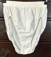 NWT Vtg BALI 2302 Cotton Wide Waistband Hi-Cut Sz 8/9 White Panties 383
