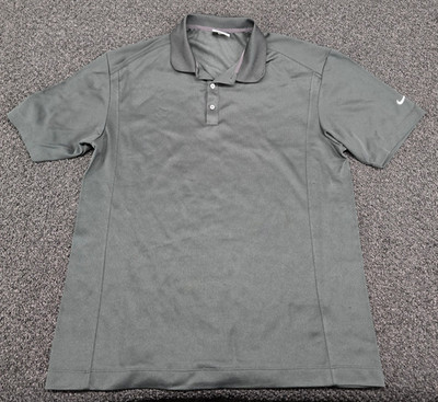 AMD Polo Shirt Large Black Nike Golf  Computing FIT DRY Swoosh CPU