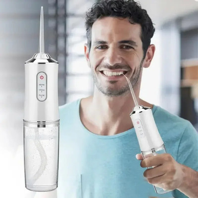 Portable Smart Electric Oral Irrigator Water Flosser 4 Jets Rechargeable 3 Modes
