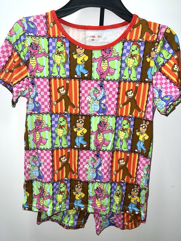 JoyfulKids Bamboo Pajama Set 7-8 CuriousGeorge Arthur DragonTales Franklin