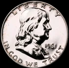 1961 Franklin Half Dollar Proof Uncirculated Silver 50C Coin