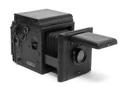 Popular Pressman folding camera Houghton-Butcher w. Zeiss Jena Triotar 4.5/15cm