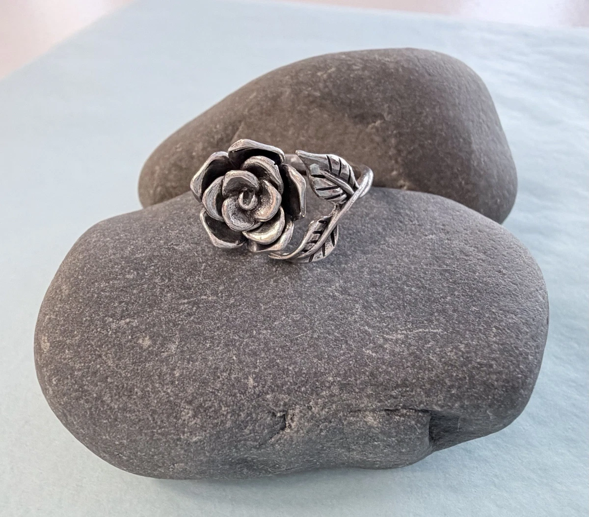 sterling silver rose flower ring products for sale | eBay