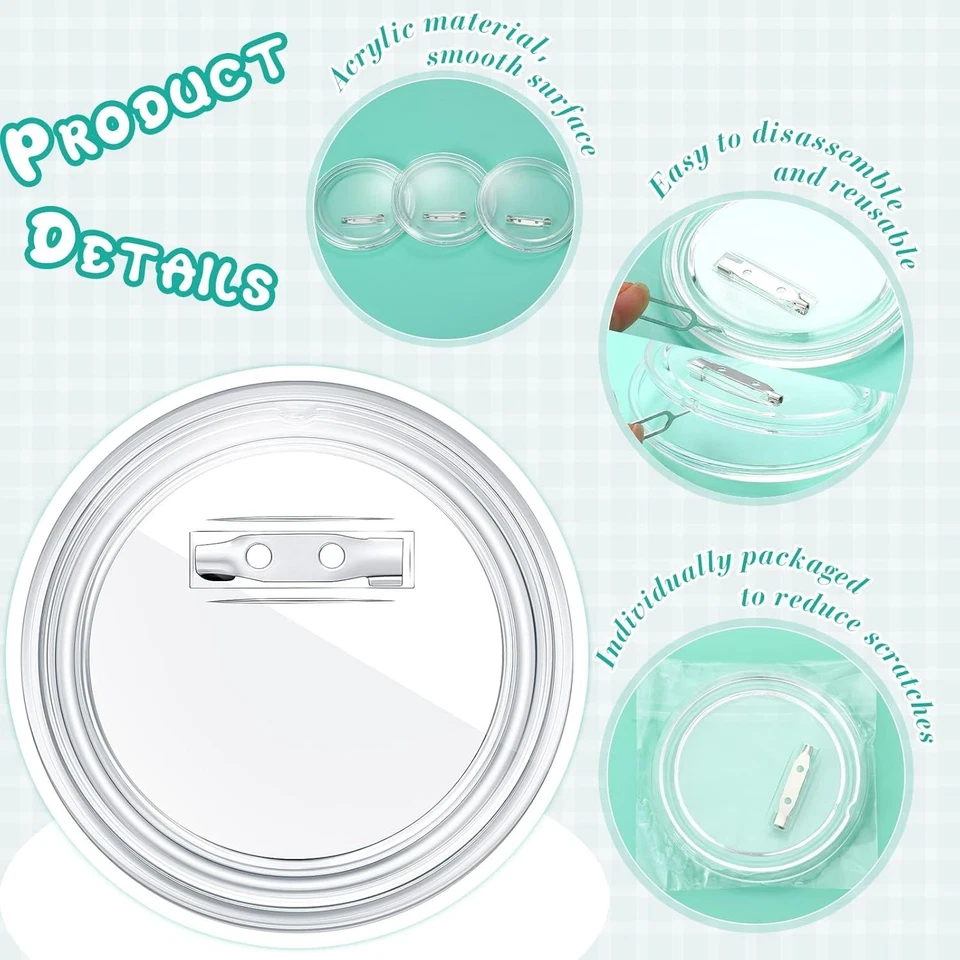 200 Clear Button Pins 3 Inch - DIY Crafts Supplies - Image 4 of 4