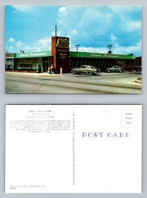 Riviera Beach, Florida, Soret s Restaurant Cocktails Steakhouse Vintage Postcard