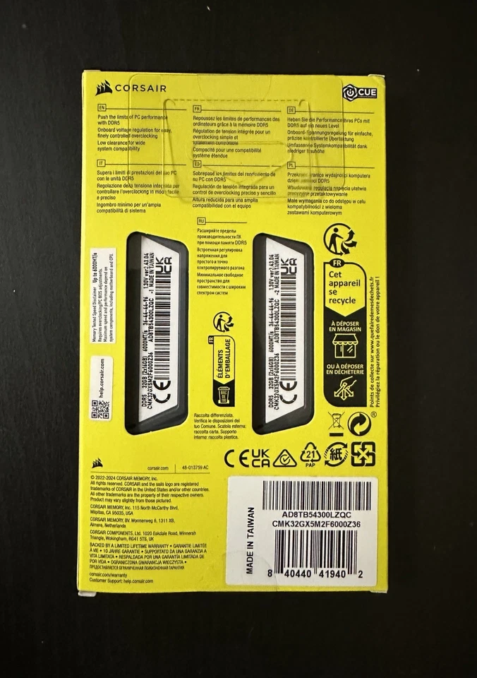 Memoria de escritorio Corsair Vengeance 32 GB (2x16 GB) DDR5 6000 MHz C36 Foto 2 de 3