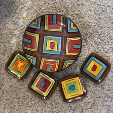 Southern Living at Home Gail Pittman Brio 13” Bol Soucoupes Multicolore Géométrique