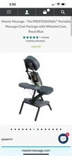 Master Massage PROFESSIONAL� Massage Chair Package with Wheeled Case, Royal Blue