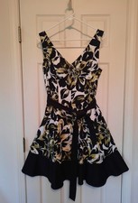 Jessica Howard Sleeveless Lined Belted Floral Fit & Flare Dress Women's Size 16