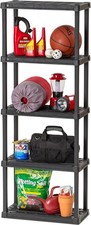5-Shelf Light Duty Plastic Storage Shelves,250lb Capacity, 64" H x 24" W x 12" D