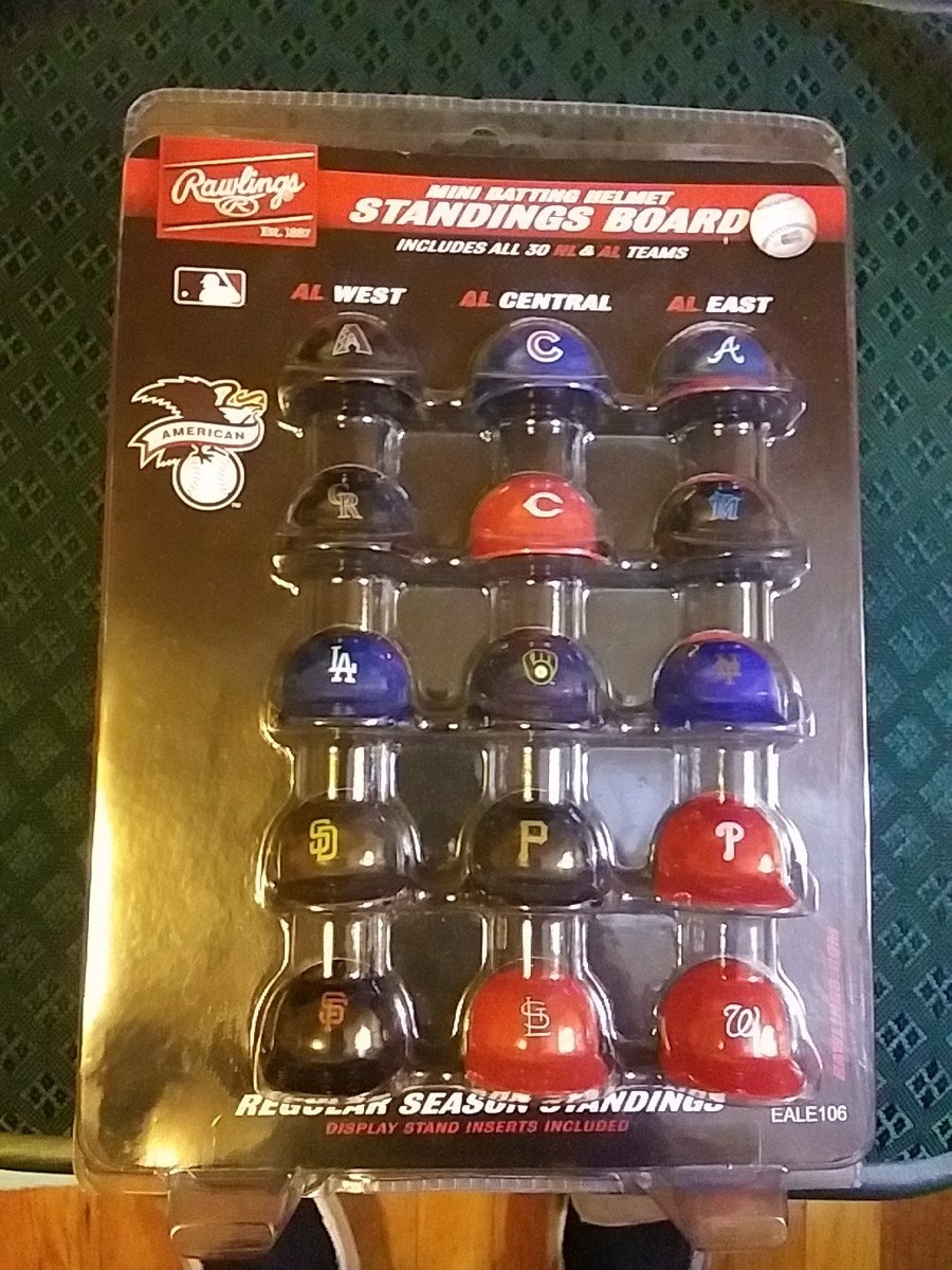 Rawlings Official MLB Mini Batting Helmet Standing Board All 30 NL